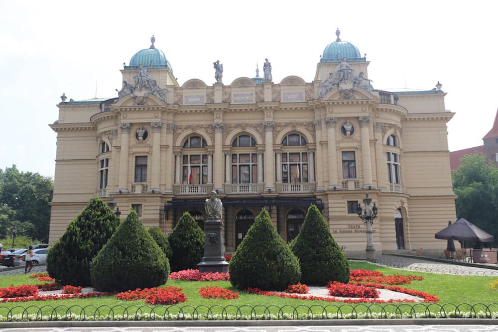 Conheça o Teatro Juliusz Slowacki ao fazer um walking tour pela Cracóvia no inverno! Veja o que mais fazer na cidade nesse post!